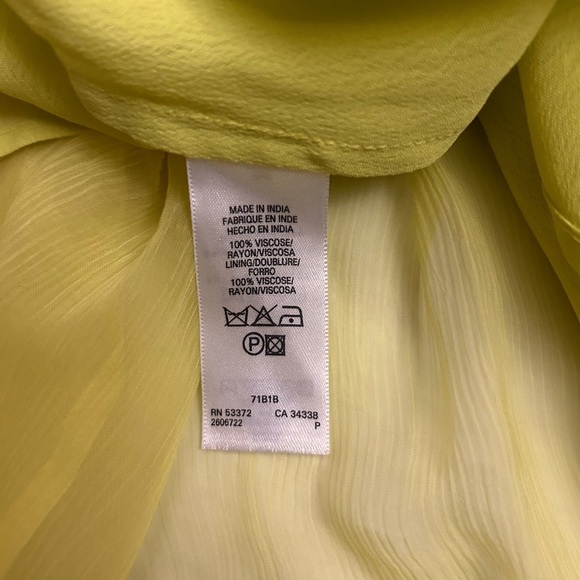 French Connection Light Yellow Dress With Chiffon Overlay Size 0 - NEW - Picture 9 of 10